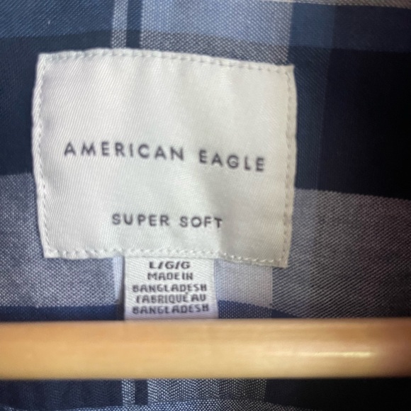 American Eagle Flannel- Blue Checkered Flannel- Size: Men’s large - Picture 5 of 5